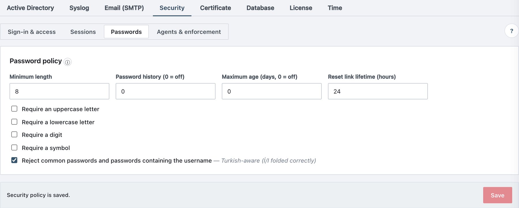 Settings → Security → Passwords.